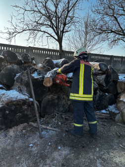 Tűzifa vágásával segítettek a tűzoltók