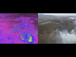 Drónnal készített felvételek a szabadtéri tűzről