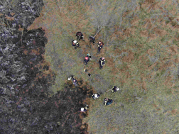 Drónnal készített felvételek a szabadtéri tűzről