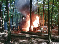 Erdészeti munkagép tüze